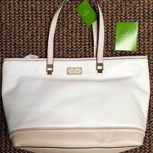 Kate Spade Taren Oliver Street Cream Leather Tote